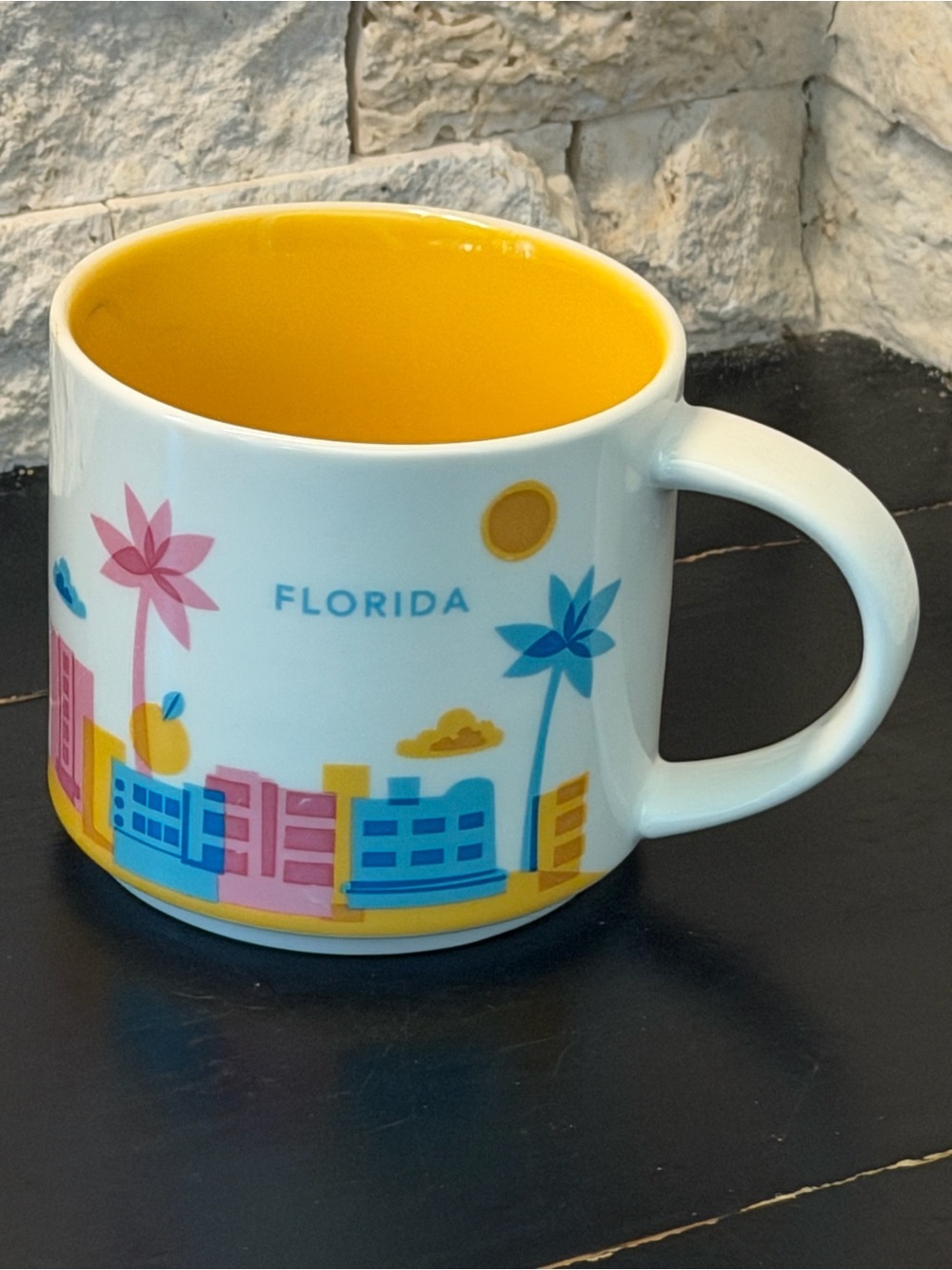 Starbucks Florida “You Are Here” Collection 14oz Mug 2014 Collectible Yellow